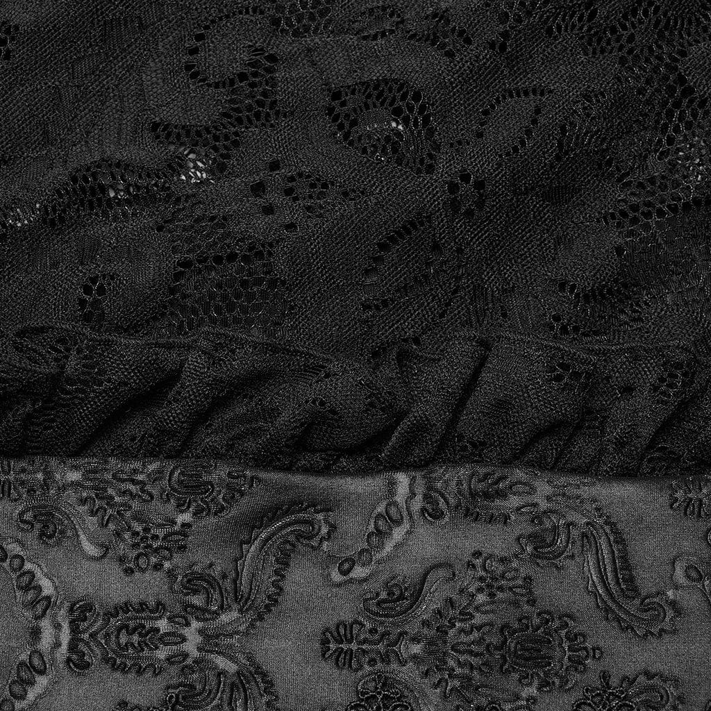 Women's Plus Size Gothic Ruffled Lace Splice Embossed Skirt - Image 9