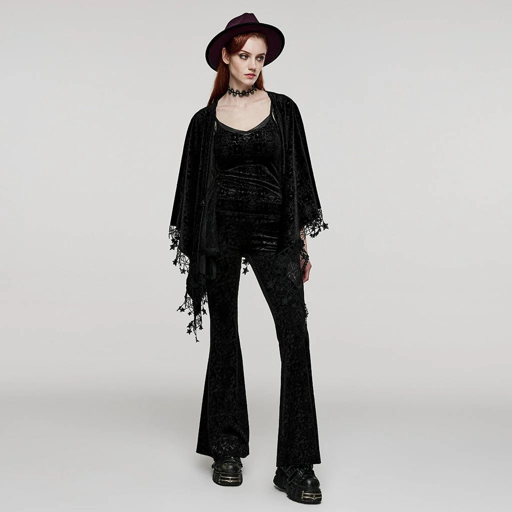 Women's Plus Size Gothic Star Tassels Velvet Cape - Image 4