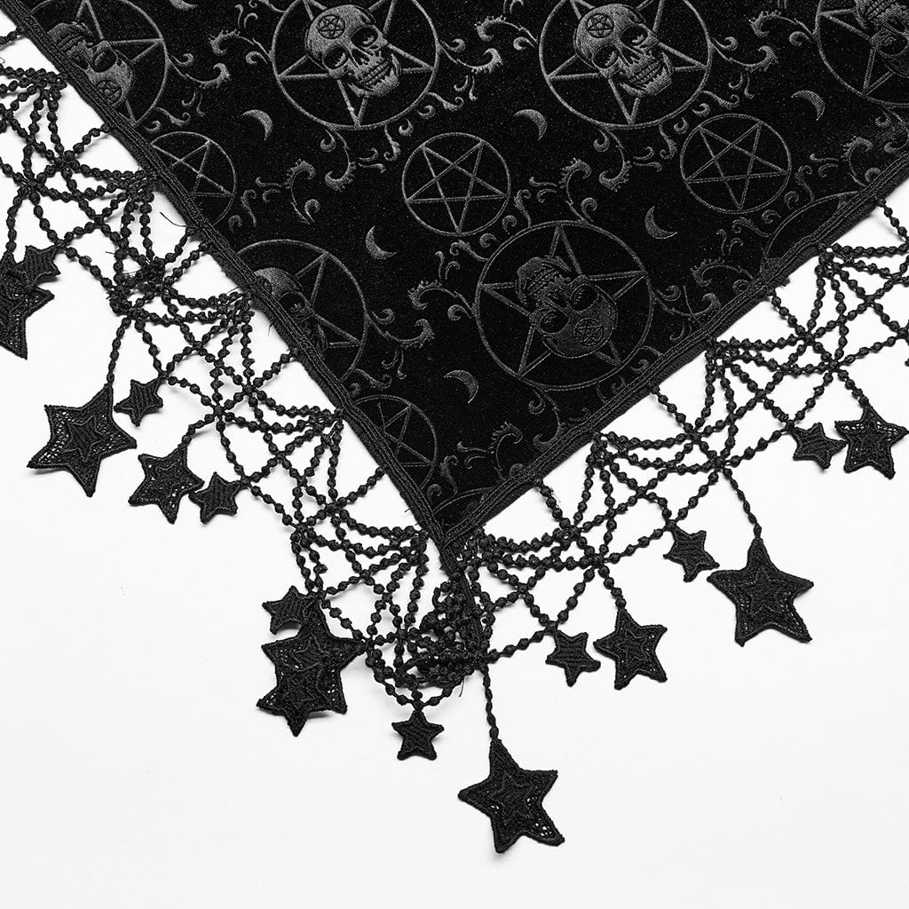 Women's Plus Size Gothic Star Tassels Velvet Cape - Image 9