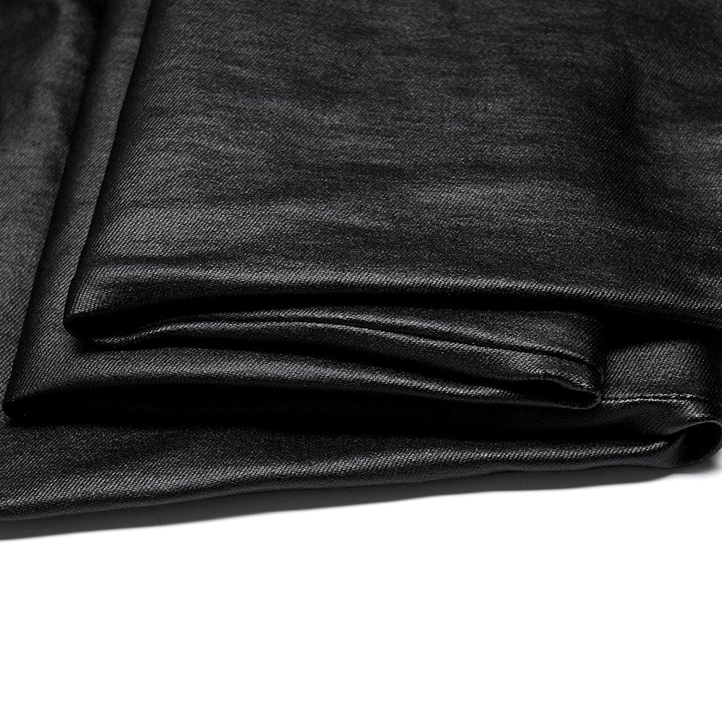 Women's Plus Size Punk Side Zip Faux Leather Pants with Belt - Image 8