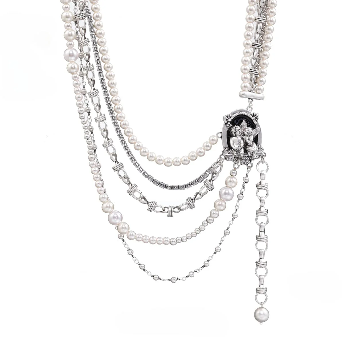 Women's Punk Angel Multilayer Necklace - Image 6