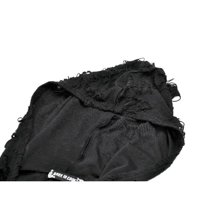 Women's Punk Asymmetric Ripped Hooded Top - Image 14
