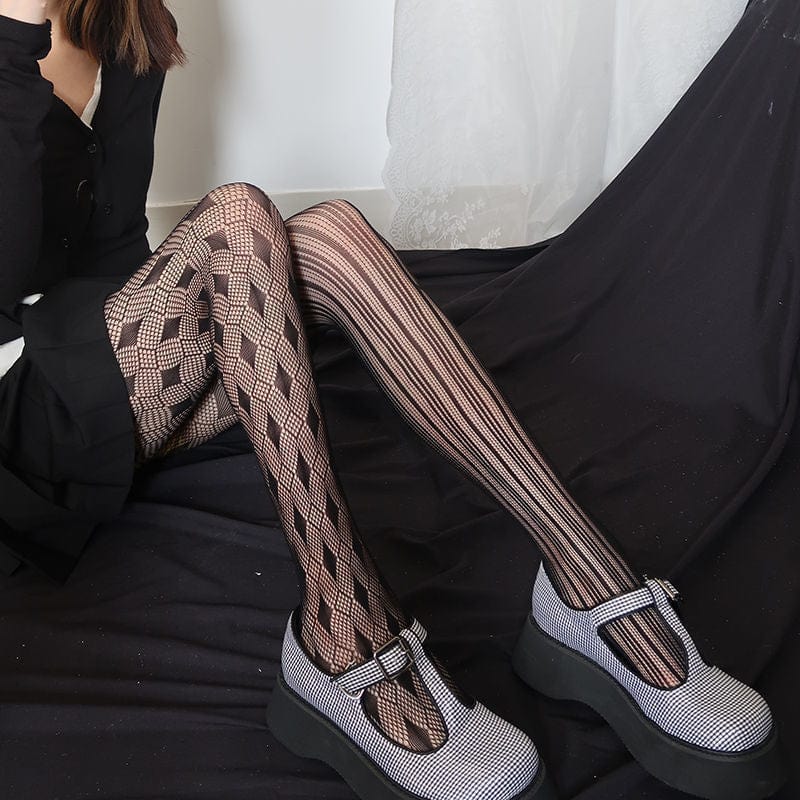 Women's Punk Asymmetrical Lace Stockings - Image 3