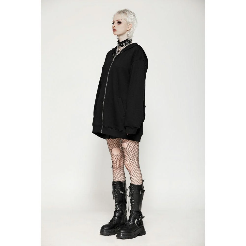 Women's Punk Batwing Zip Hoodie - Image 9