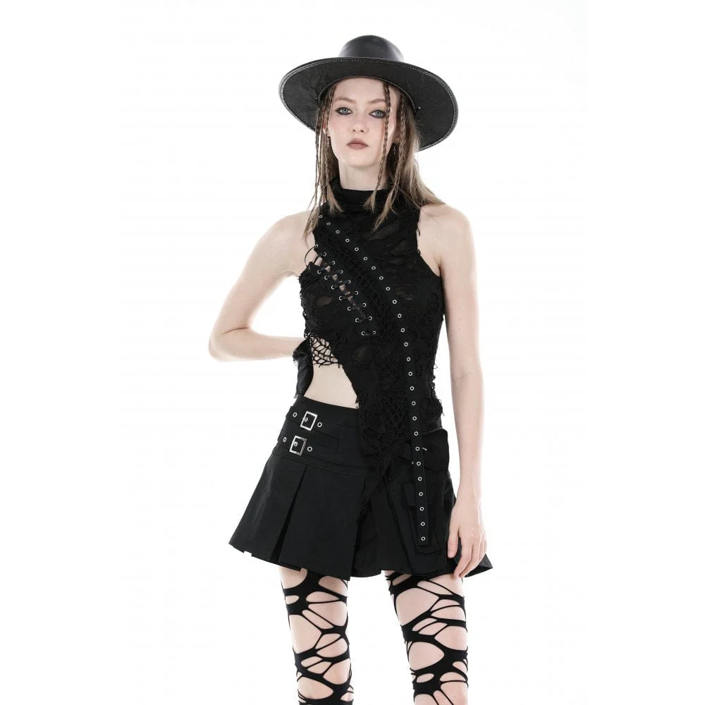 Women's Punk Big-pocket Buckle Pleated Skirt - Image 2