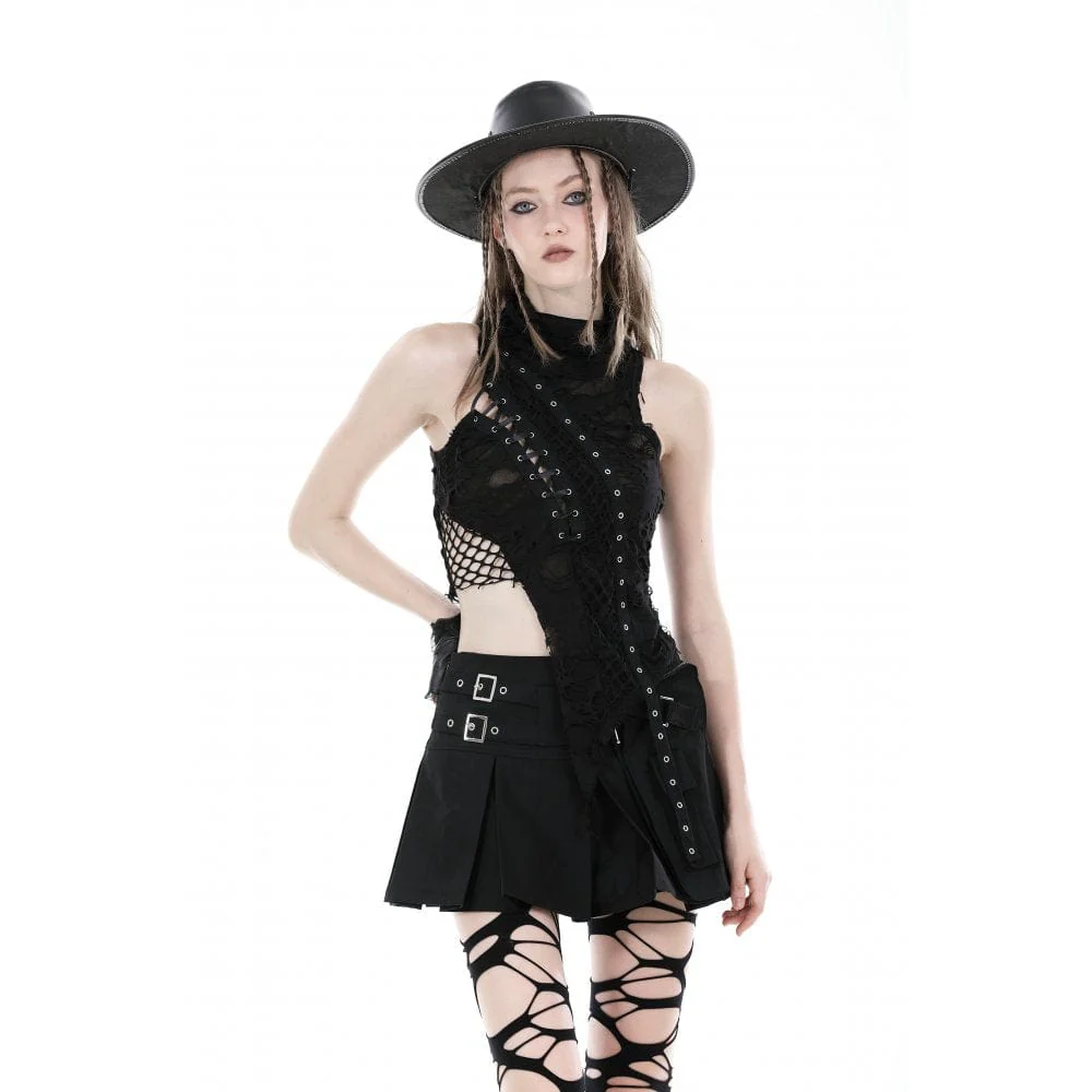 Women's Punk Big-pocket Buckle Pleated Skirt - Image 3