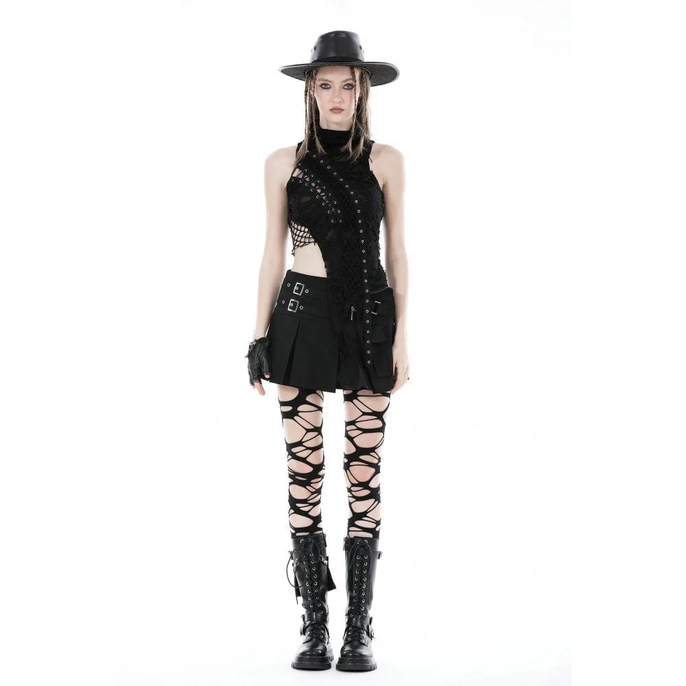 Women's Punk Big-pocket Buckle Pleated Skirt - Image 6