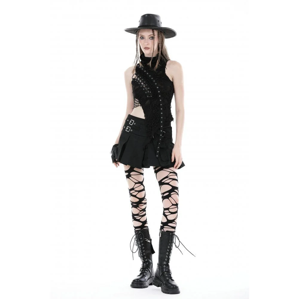 Women's Punk Big-pocket Buckle Pleated Skirt - Image 7