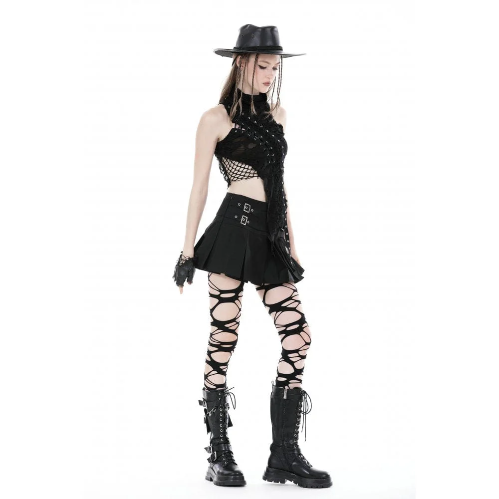 Women's Punk Big-pocket Buckle Pleated Skirt - Image 9