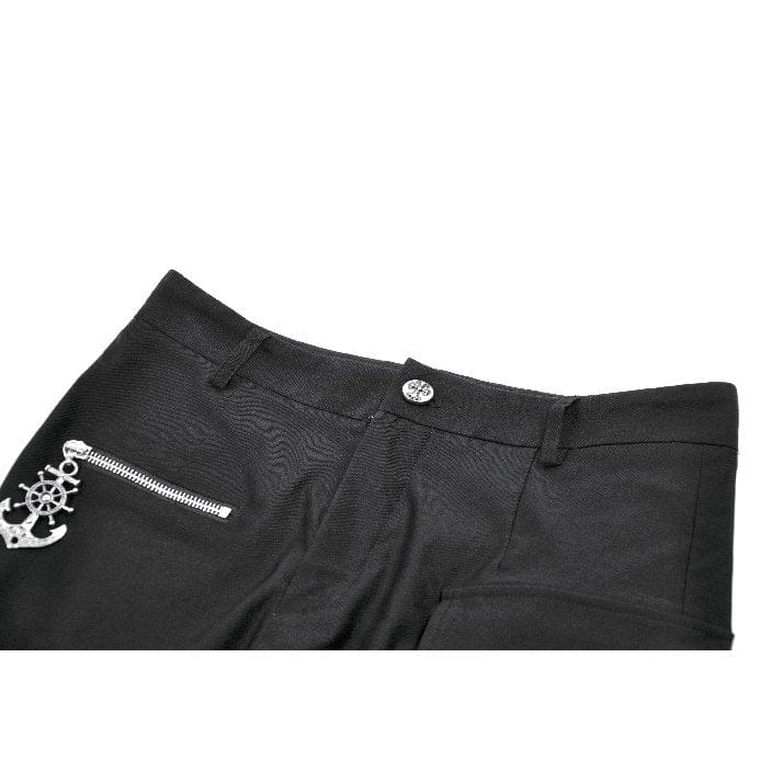 Women's Punk Big Pocket Zip Shorts with Leg Harness - Image 11