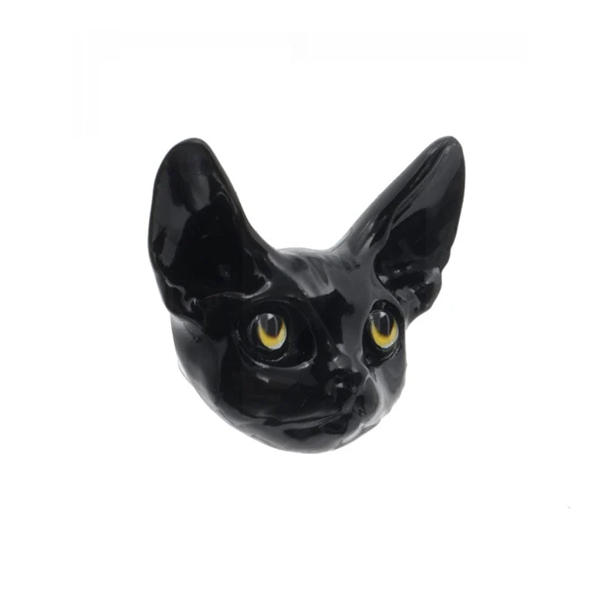 Women's Punk Black Cat Earrings