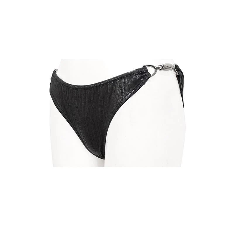 Women's Punk Black Cheeky Bikini Bottom - Image 8