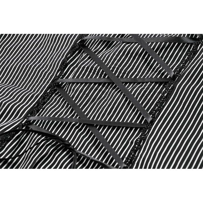 Women's Punk Bowknot Pinstripes Tank Top - Image 18