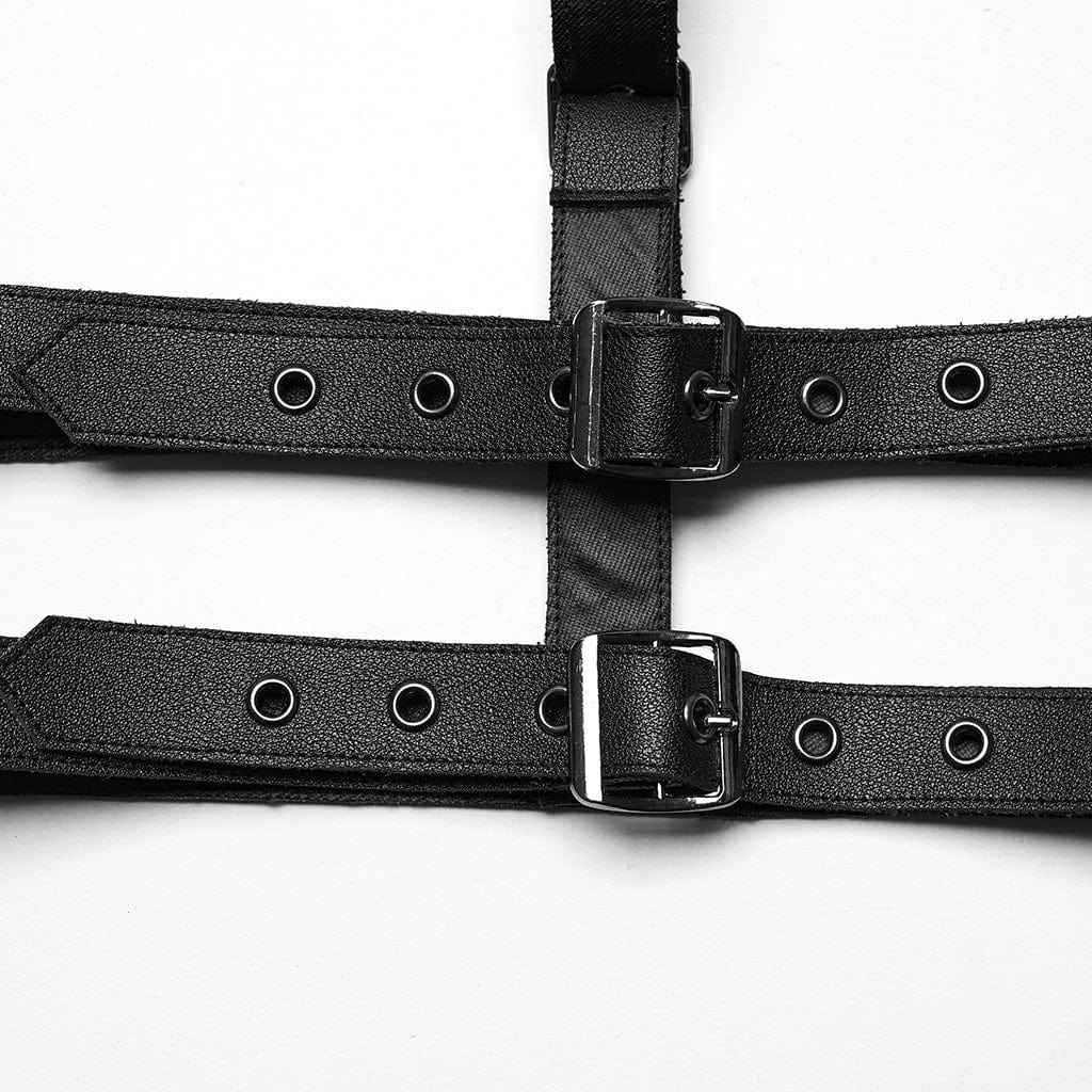Women's Punk Buckle Faux Leather Body Harness - Image 7