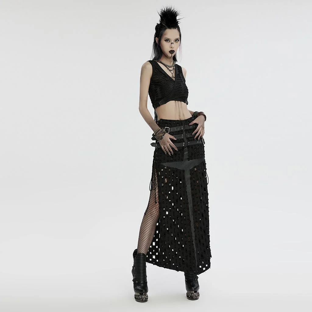Women's Punk Buckle Faux Leather Bracelet Set - Image 4