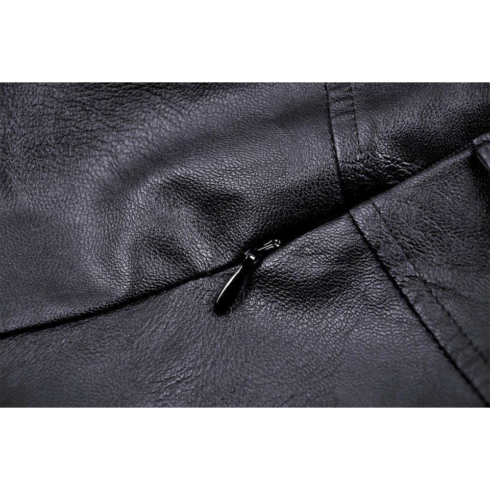 Women's Punk Buckle Faux Leather Pleated Skirt - Image 15
