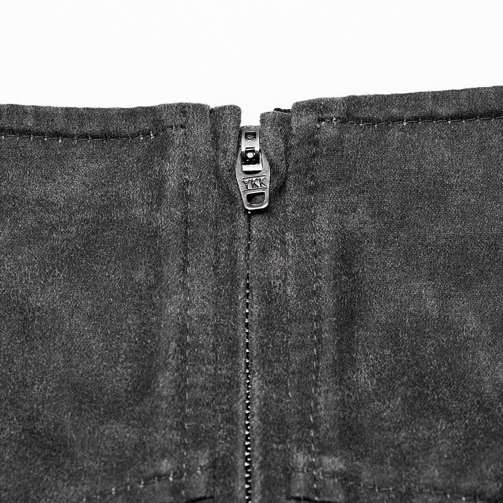 Women's Punk Buckle Mesh Overlapping Short Skirt - Image 9