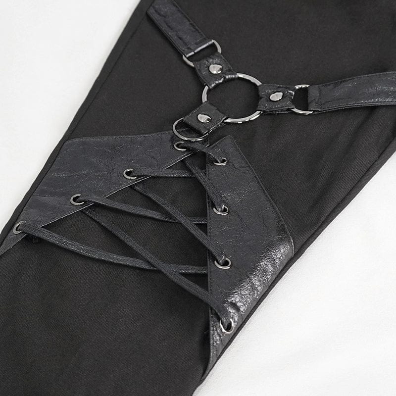 Women's Punk Buckle Splice Skinny Pants - Image 10