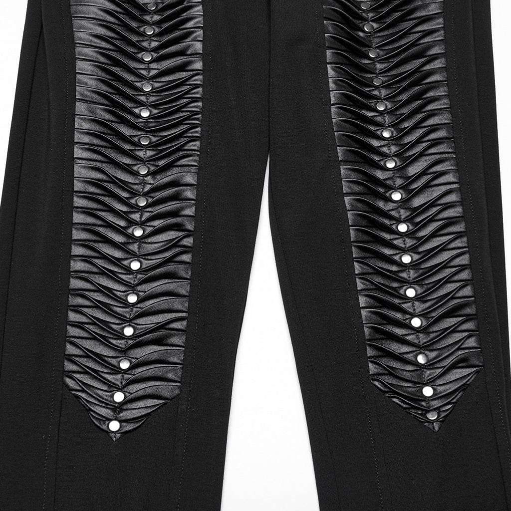Women's Punk Buckle Strap Pleated Leggings - Image 7