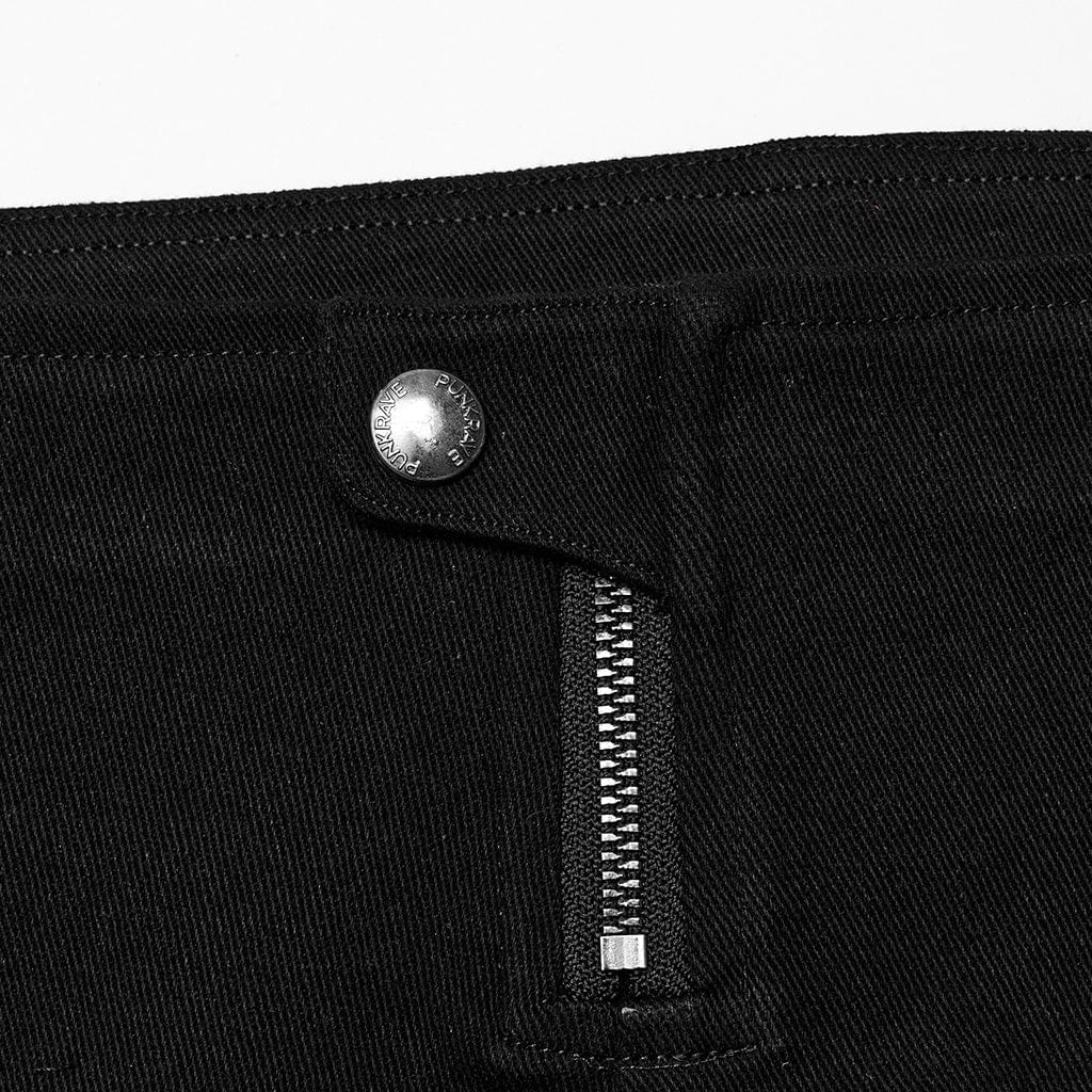 Women's Punk Buckle Studded Removable Shorts - Image 9