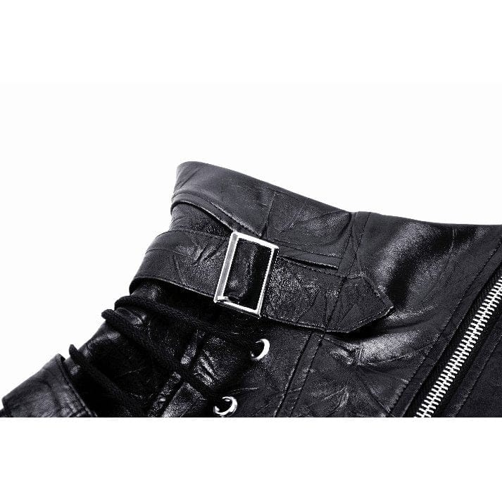 Women's Punk Buckle-up Lace-up Underbust Corsets - Image 14