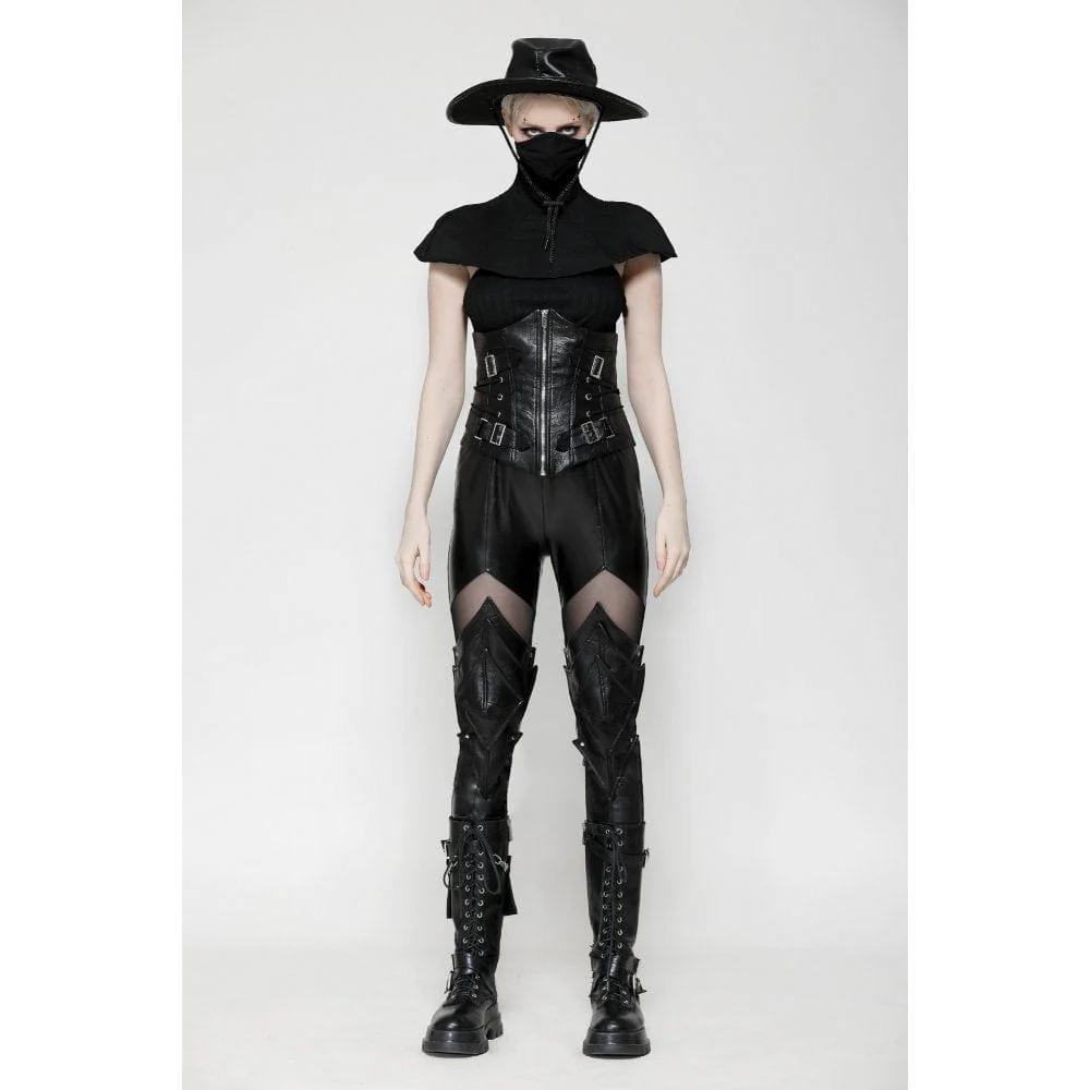 Women's Punk Buckle-up Lace-up Underbust Corsets - Image 3