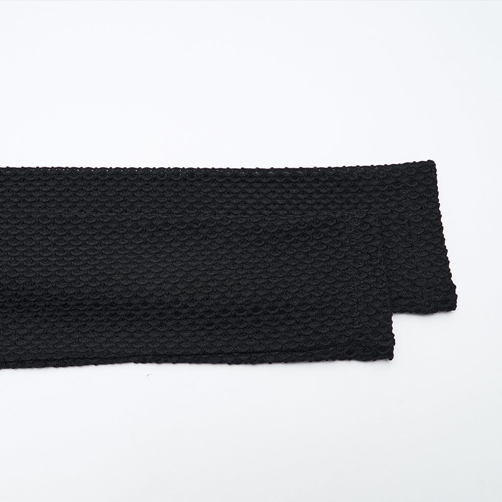 Women's Punk Buckle-up Strap Mesh Splice Printed T-shirt Black-Green - Image 9