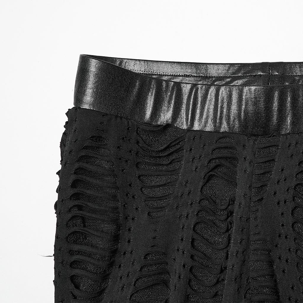 Women's Punk Buckle-up Strap Ripped Pants - Image 6