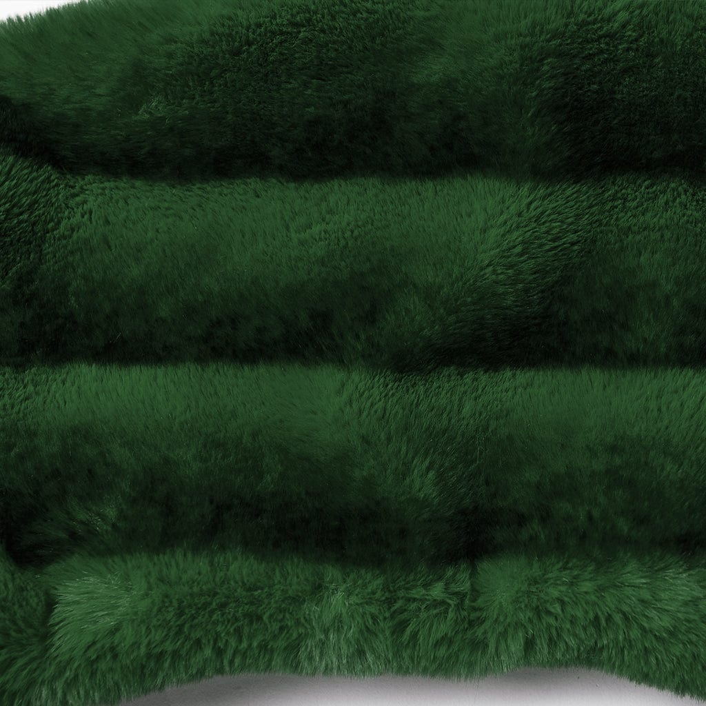 Women's Punk Buckle-up Strap Stand Collar Faux Fur Short Cape Green - Image 9