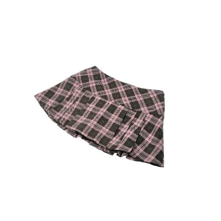 Women's Punk Buckled Plaid Pleated Skirt - Image 16