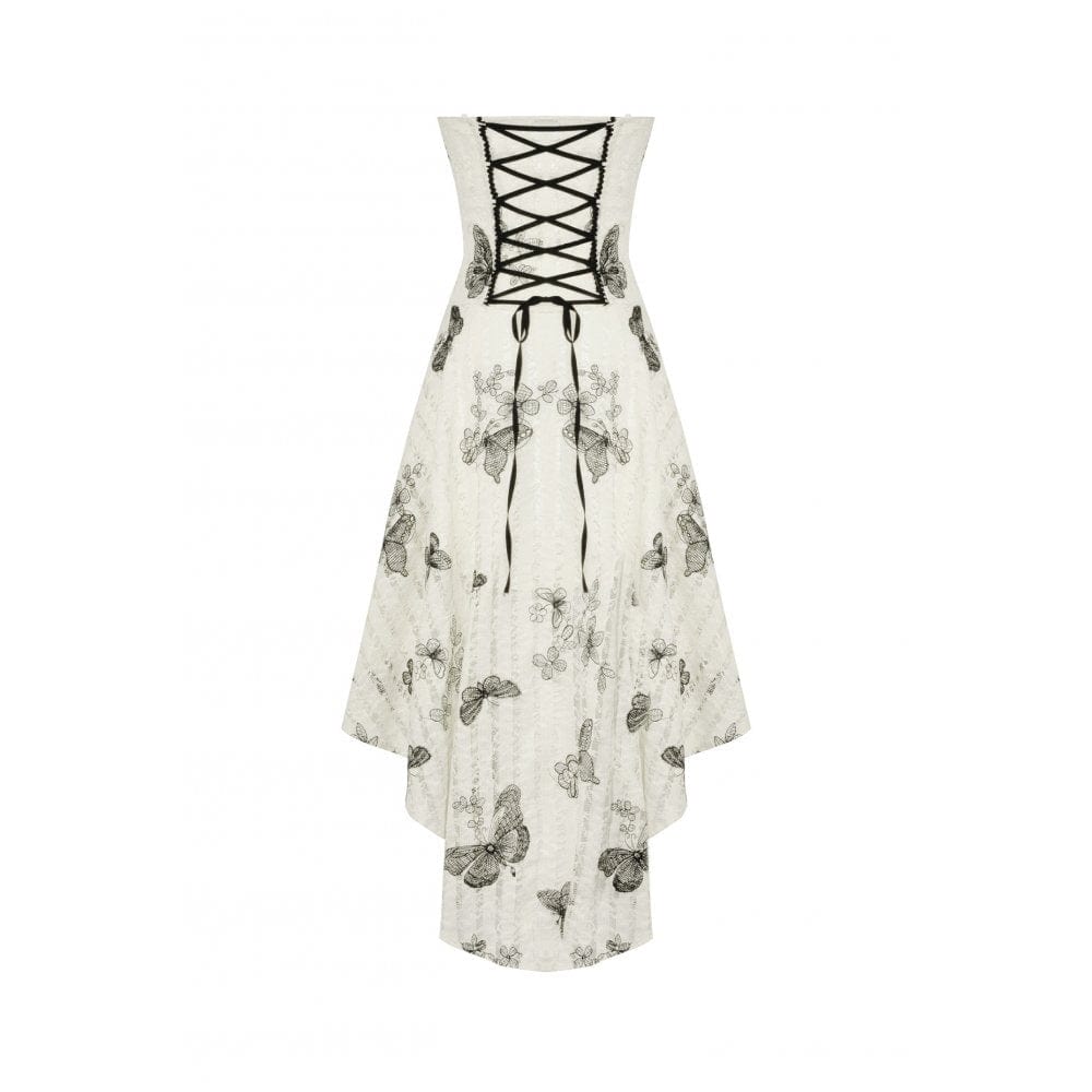 Women's Punk Butterfly Embroidered High/Low Honeymoon Dress - Image 13
