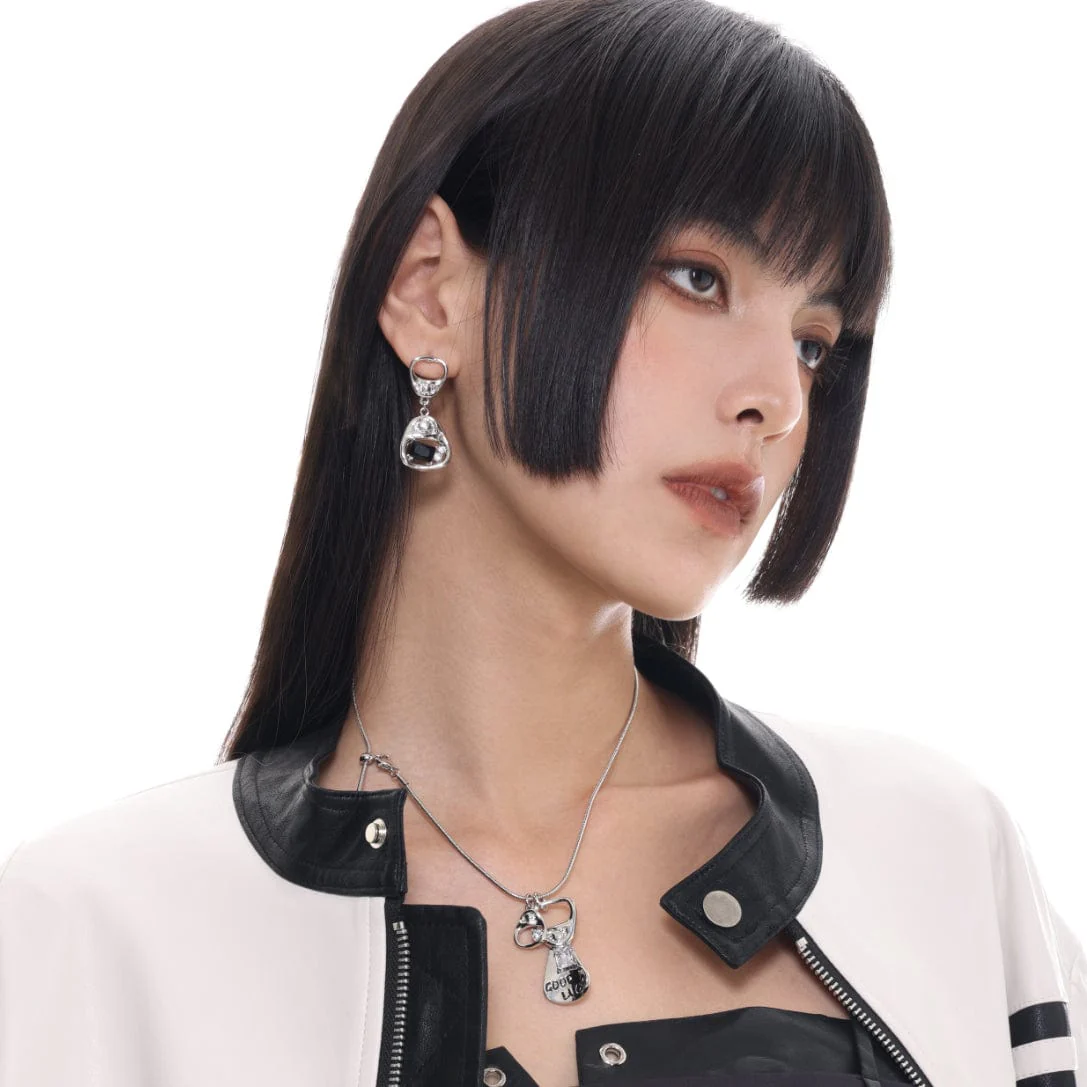 Women's Punk Can Opening Diamante Earrings - Image 3