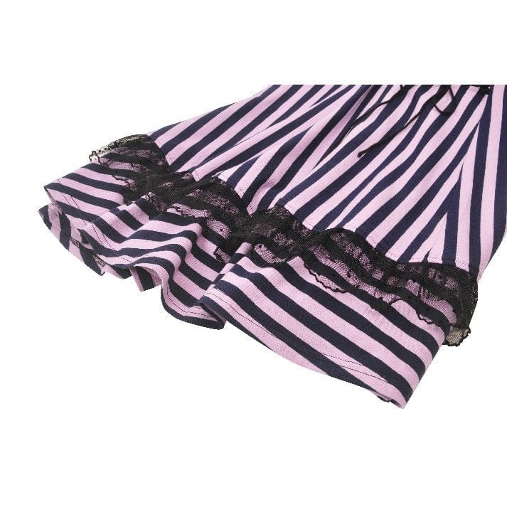 Women's Punk Contrast Color Striped Music Festival Slip Dress - Image 15