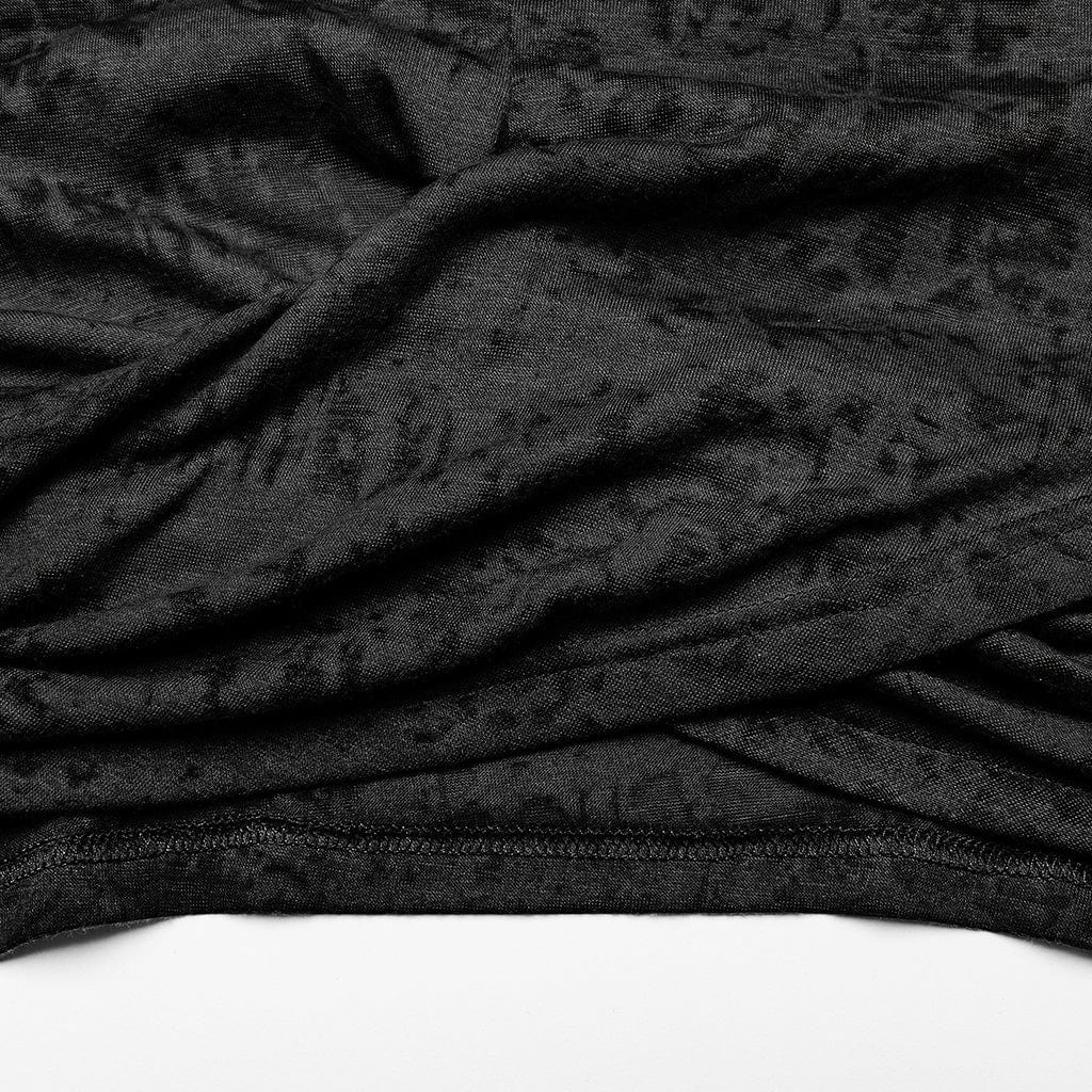 Women's Punk Cowl Neck Ruched Shirt with Hood - Image 7