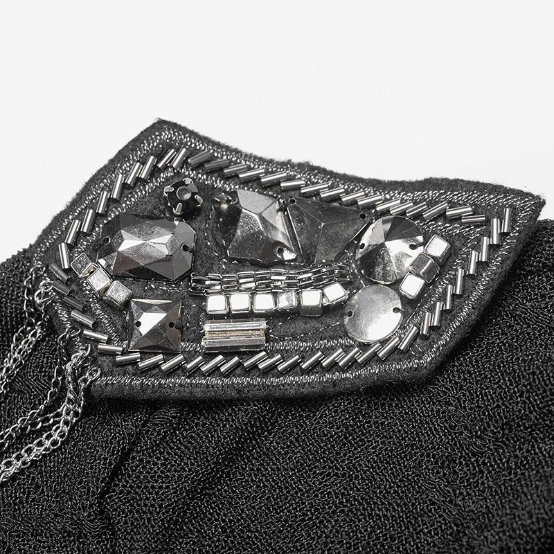 Women's Punk Cropped Hight Collar T-shirt - Image 6