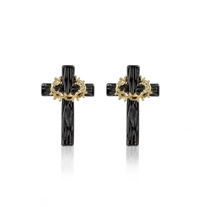Women's Punk Cross Thorns Earrings - Image 4