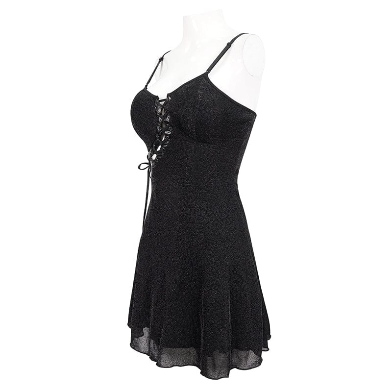 Women's Punk Cutout Asymmetrical Strappy Slip Dress - Image 7
