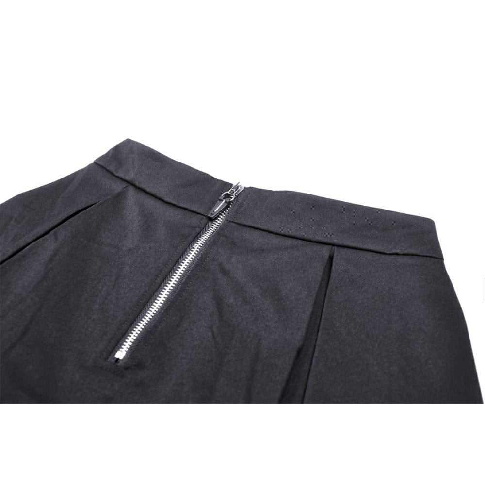 Women's Punk Cutout Buckle Pleated Skirt - Image 12