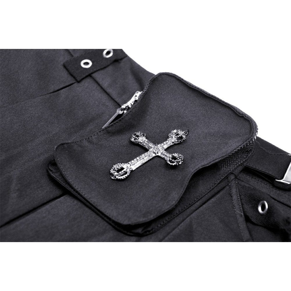 Women's Punk Cutout Buckle Pleated Skirt - Image 9