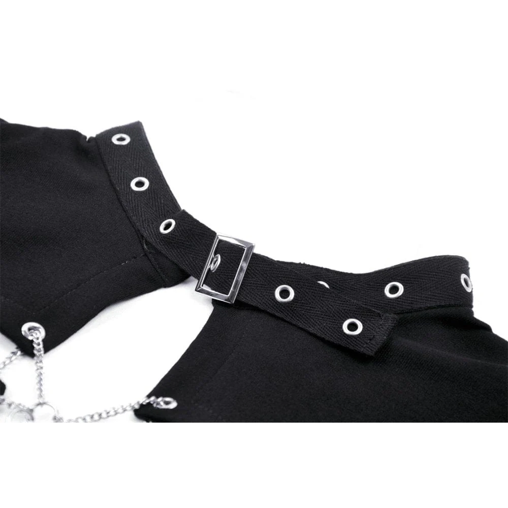 Women's Punk Cutout Cross Eyelet Crop Top - Image 11