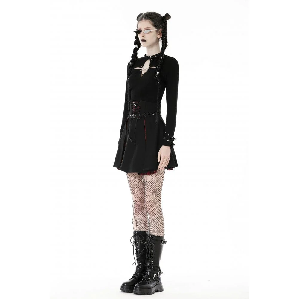 Women's Punk Cutout Cross Eyelet Crop Top - Image 5