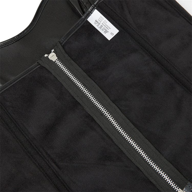 Women's Punk Cutout Faux Leather Overbust Corset - Image 5