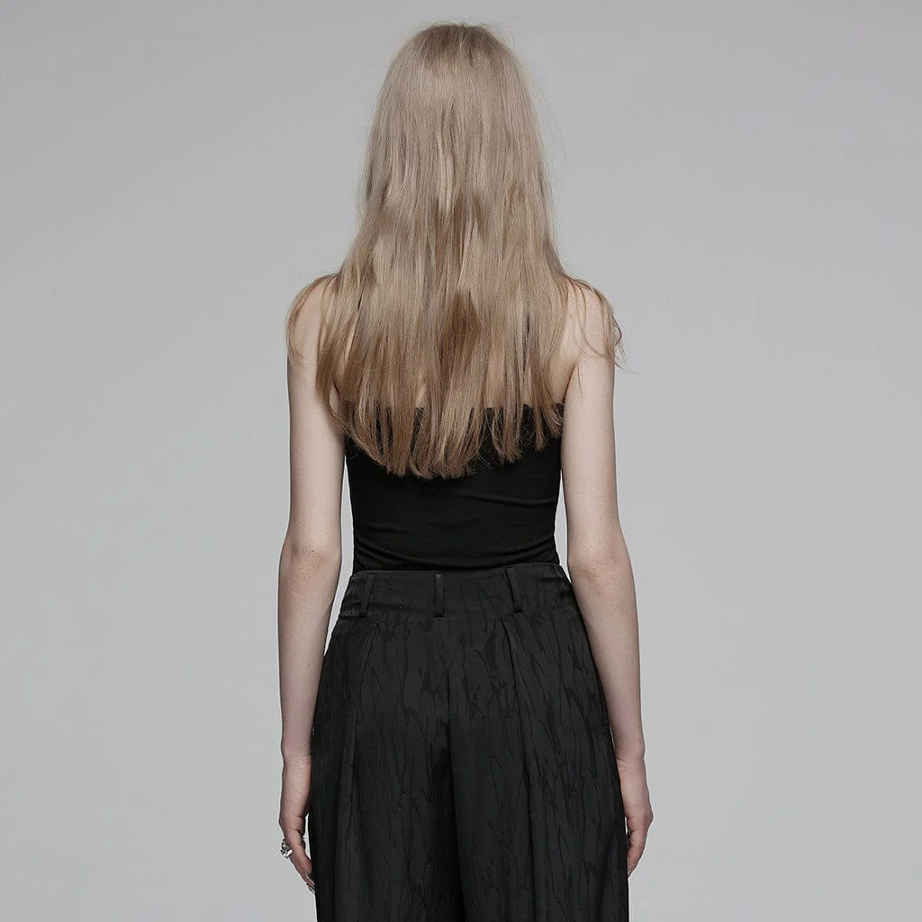 Women's Punk Cutout Halterneck Tank Top - Image 3