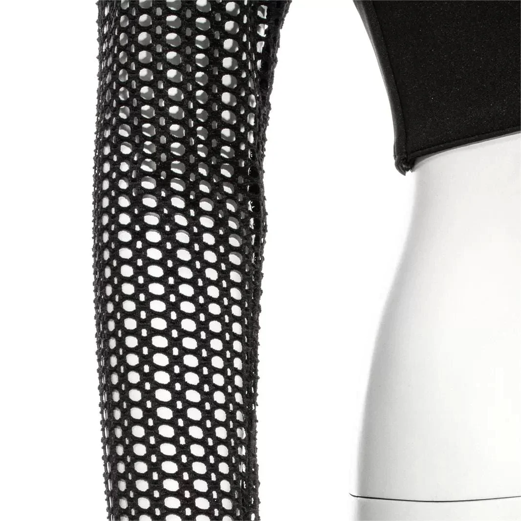 Women's Punk Cutout Mesh Crop Top - Image 6