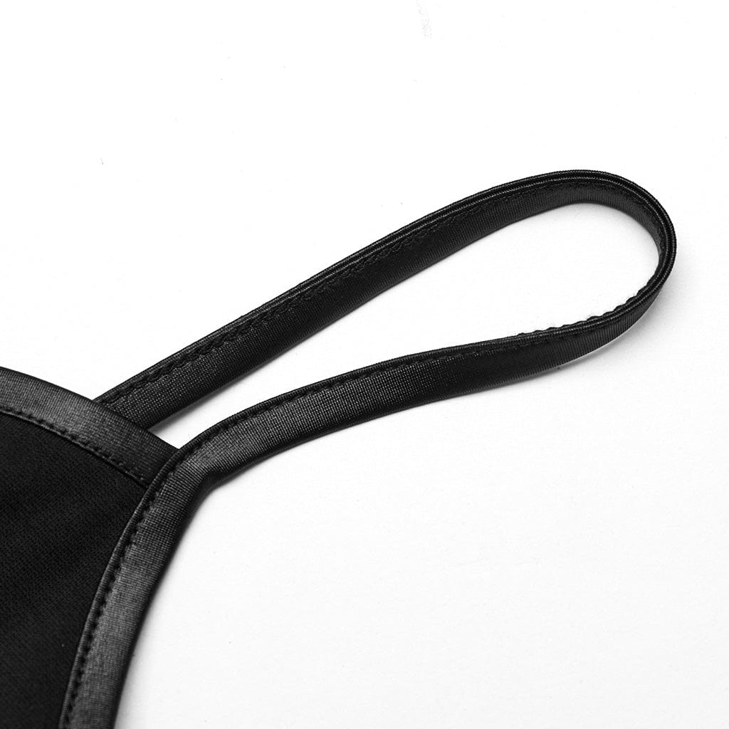 Women's Punk Cutout Side Slit Lace-Up Halter Slip Dress - Image 9