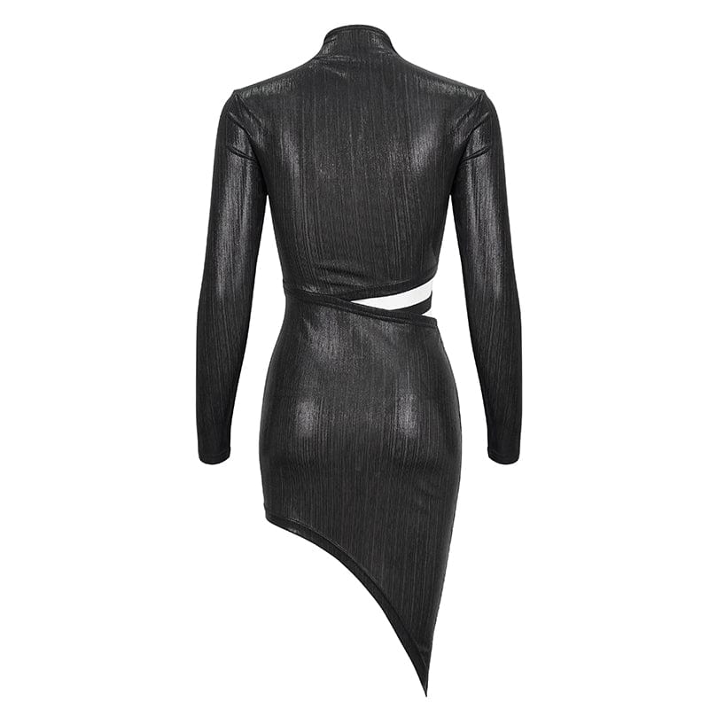Women's Punk Cutout Slim Fitted Irregular Dress - Image 7