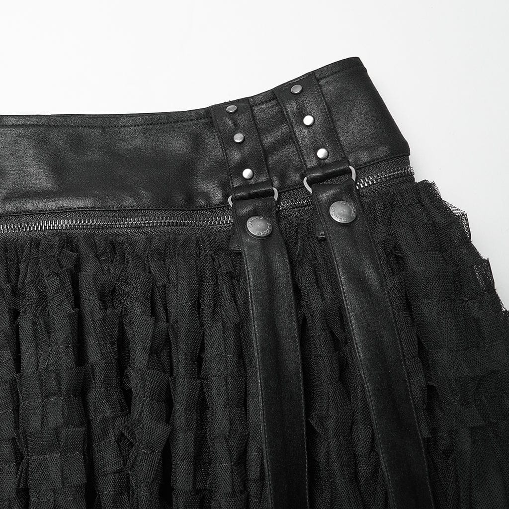 Women's Punk Detachable Hem Strappy Shorts - Image 10