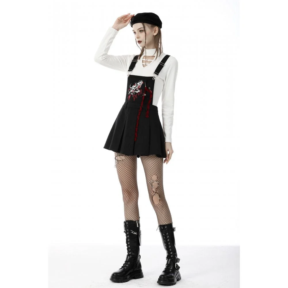 Women's Punk Devil Blood Suspender Skirt - Image 3