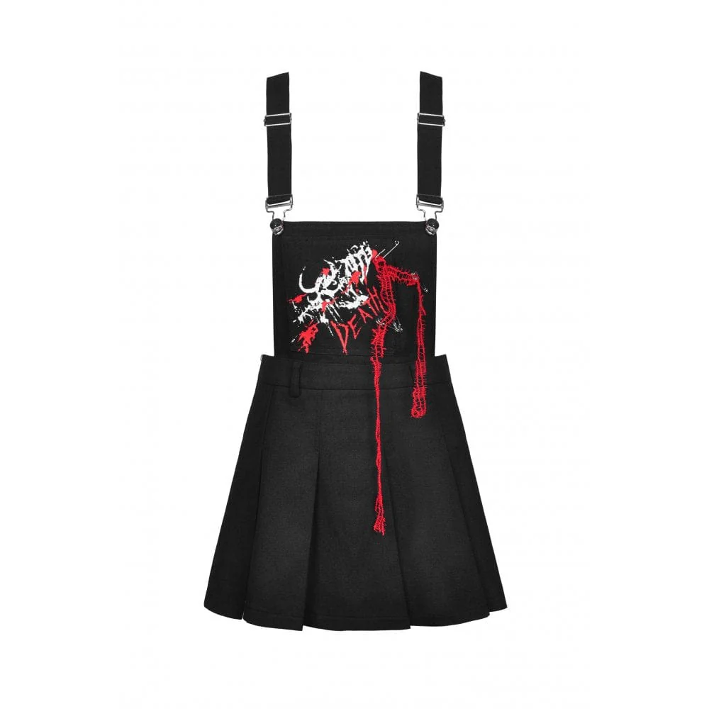 Women's Punk Devil Blood Suspender Skirt - Image 5