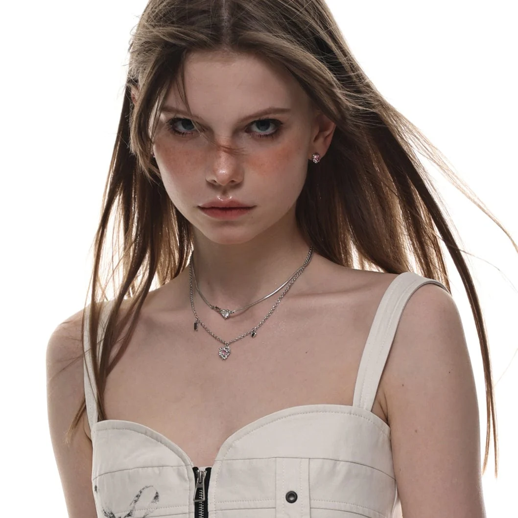 Women's Punk Diamante Layered Necklace - Image 3